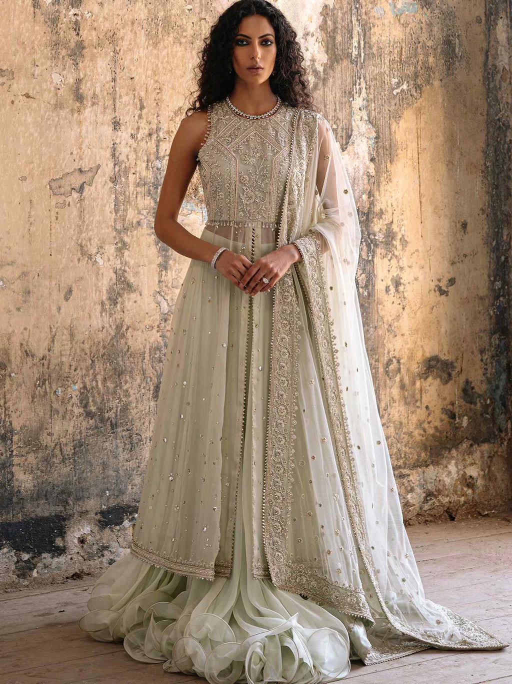 Sufi Mint Lehenga
