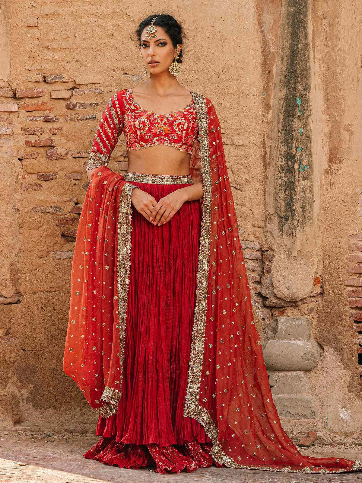 Cherry Red Crush Lehenga